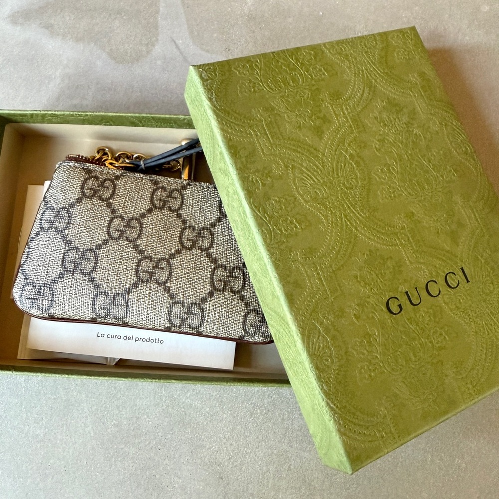 Gucci Beige and Brown Monogram Clutch